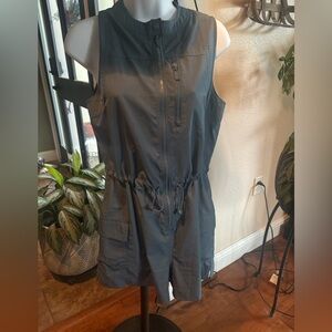 Olive green  Sleeveless Utility Romper